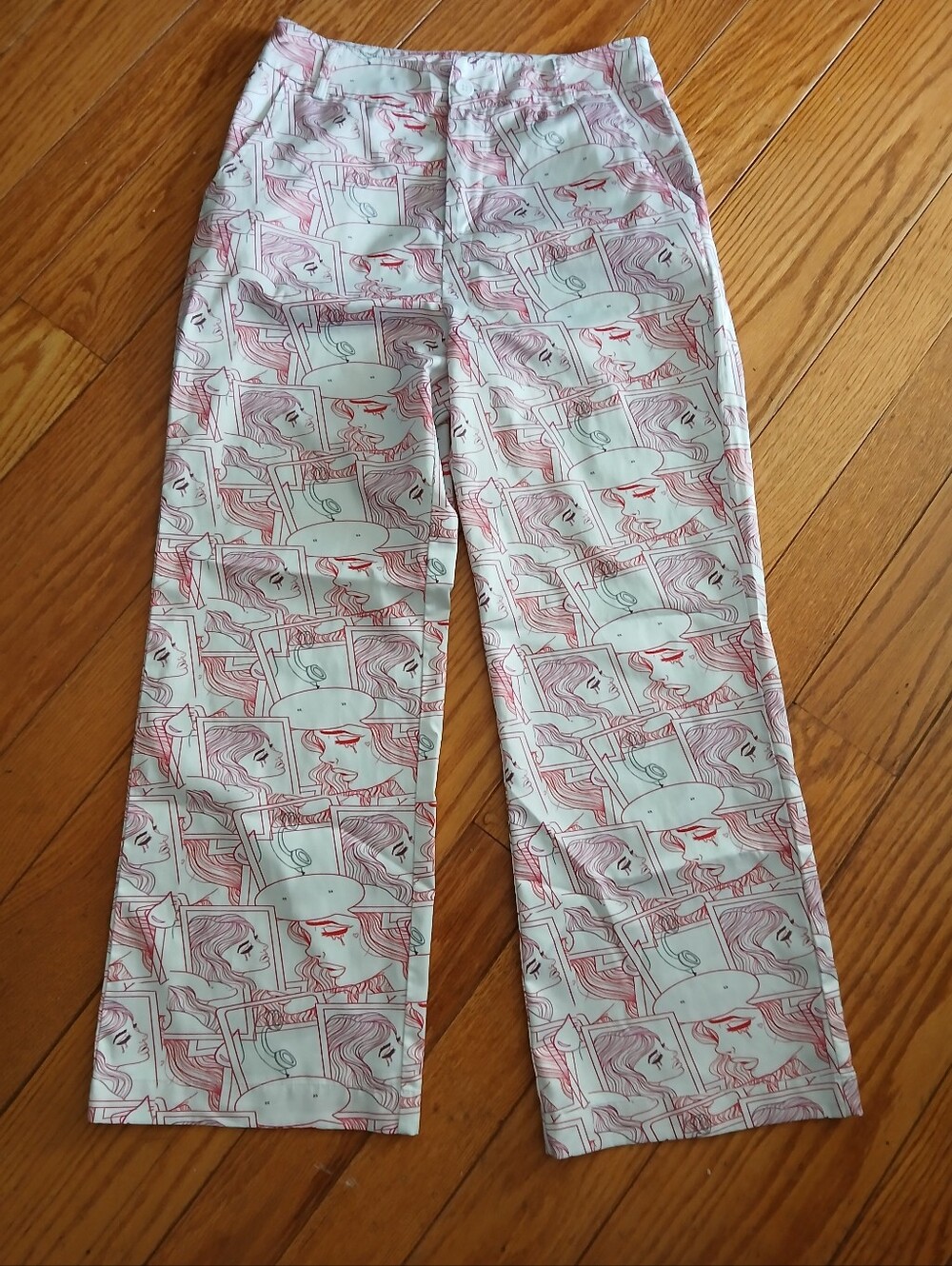 SHEIN X Comic Strip  Print  Wide Leg Pants Size S